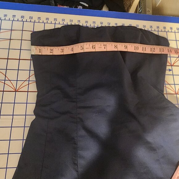 ASTR Lace Up Strapless Bubble Dress Small hole at base of zipper Blue Small - Picture 5 of 11